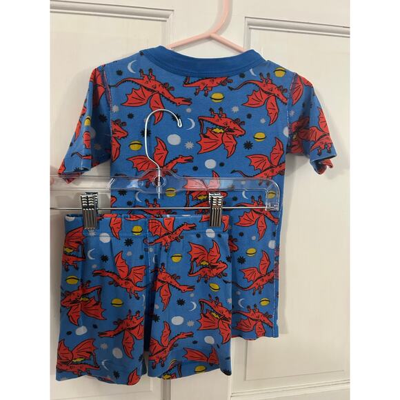 Hanna Andersson Short John Set Blue with Red Dragons Size 5 - Picture 1 of 6